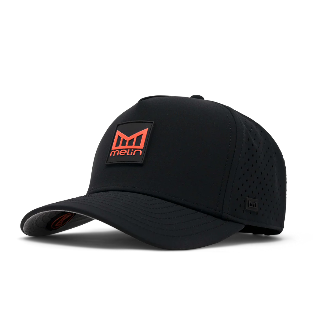 Melin Odyssey Stacked Hydro | Performance Snapback Hat | Black/Infrared