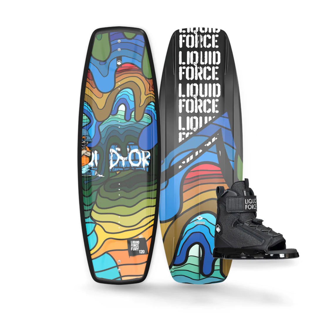 Liquid Force Fury Youth Wakeboard w/ Rant Boots Package