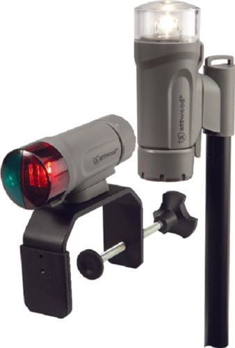 Attwood C-Clamp Mnt Portable LED Nav Light Kit w/Telescoping Pole Gray 14190-7 | 24