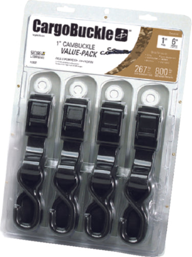 CargoBuckle Cam Buckle Tie Downs Value Pack 1"x6ft 4-Pak F12637 | 2024