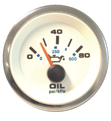 Sierra Premier Pro White Oil Pressure 0-80psi 2" 1-62542P 2023