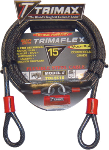 Trimax Dual Loop Quadra Braid Trimaflex Cable 15ft TDL-1510 | 2023