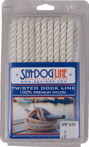 Seadog Dock Line Twisted Nylon 3/8"x10ft White 301110010WH-1 | 2024