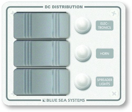 Blue Sea Waterproof DC Circuit Breaker Panel 3 Switch 8274 | 24