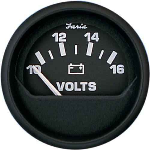 Faria Euro Black Voltmeter 2" (10-16 VDC) 12821 | 24