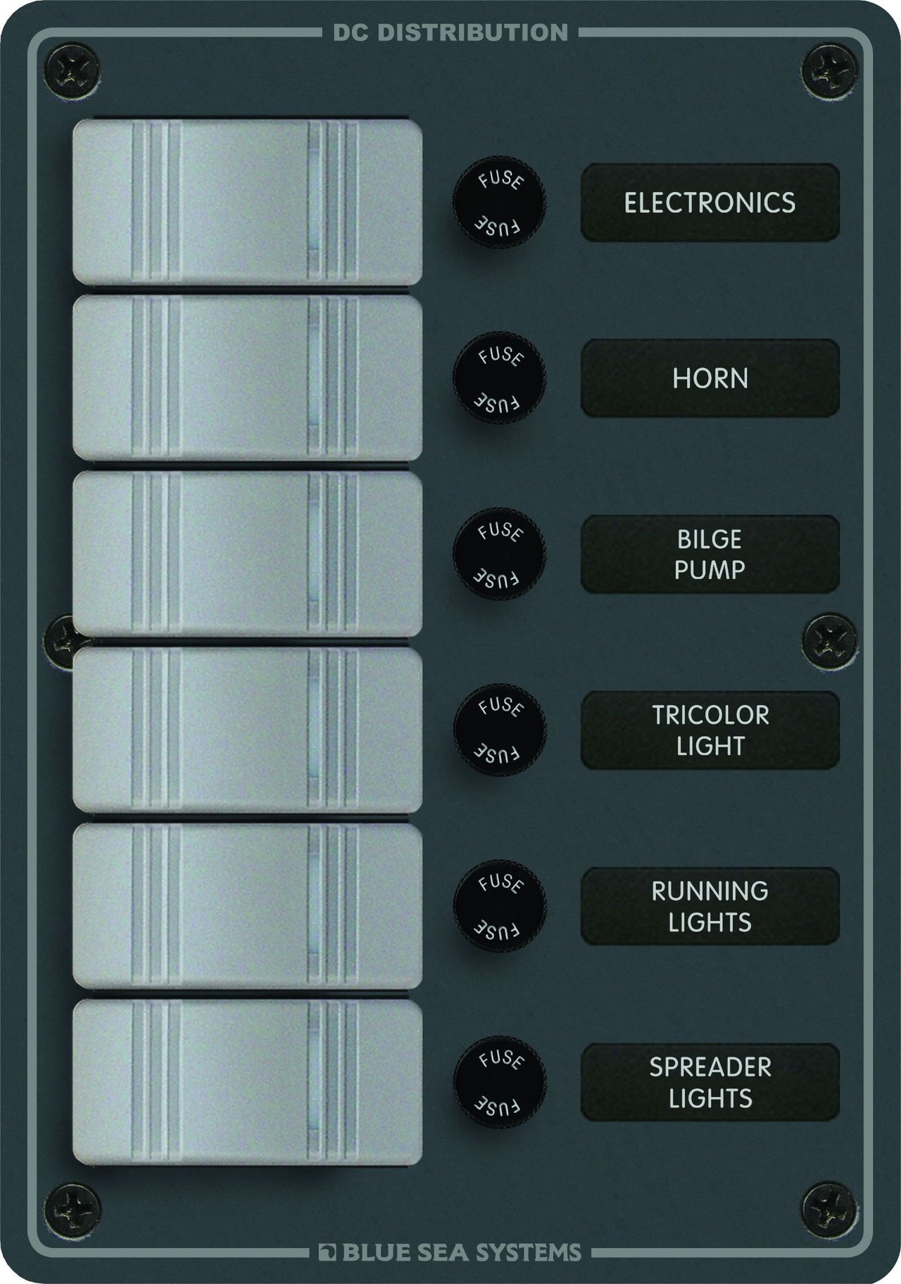Blue Sea Contura Fuse Panel 6 Switch 8053 | 24
