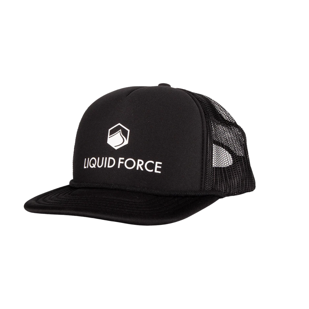 Liquid Force Corporate Logo Black 5 Panel Foam Trucker Snapback