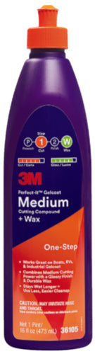 3M Perfect-It Gelcoat Medium Cutting Compound/Wax 16oz 36105 | 24