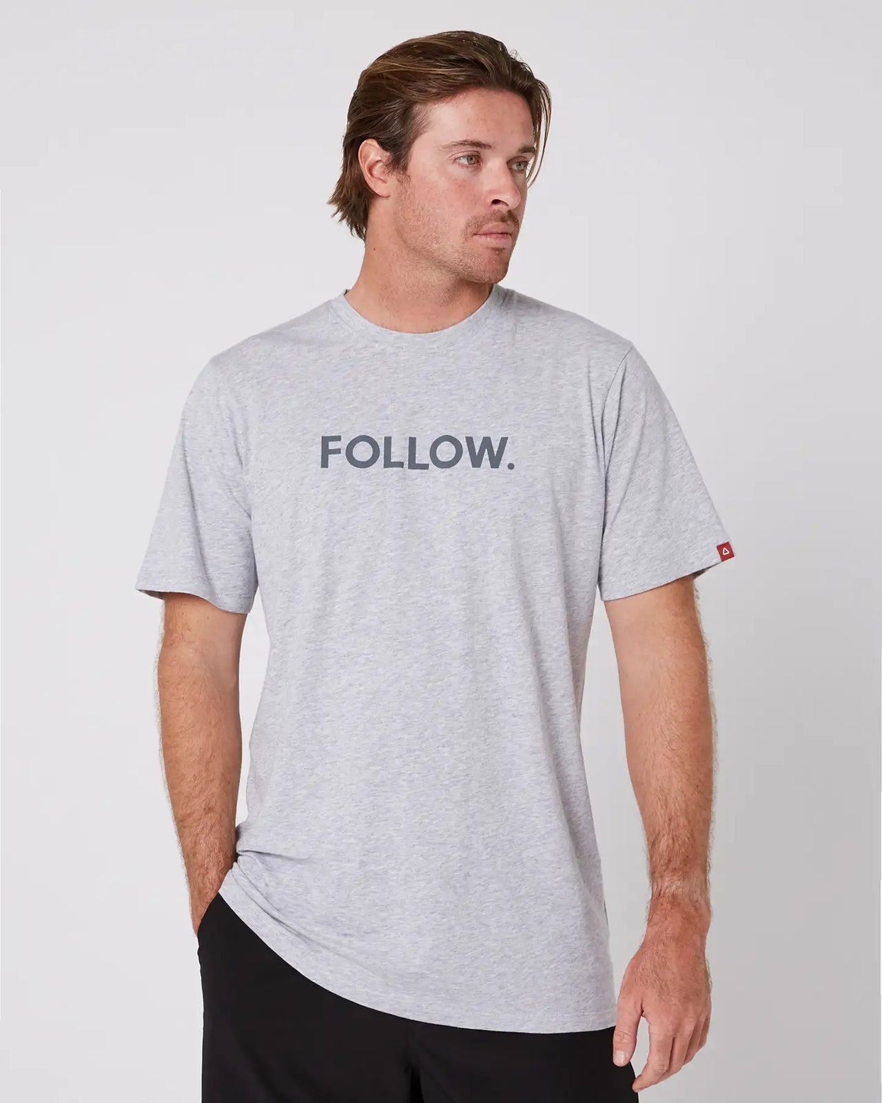 Follow Logo Tee | Grey Heather | LG