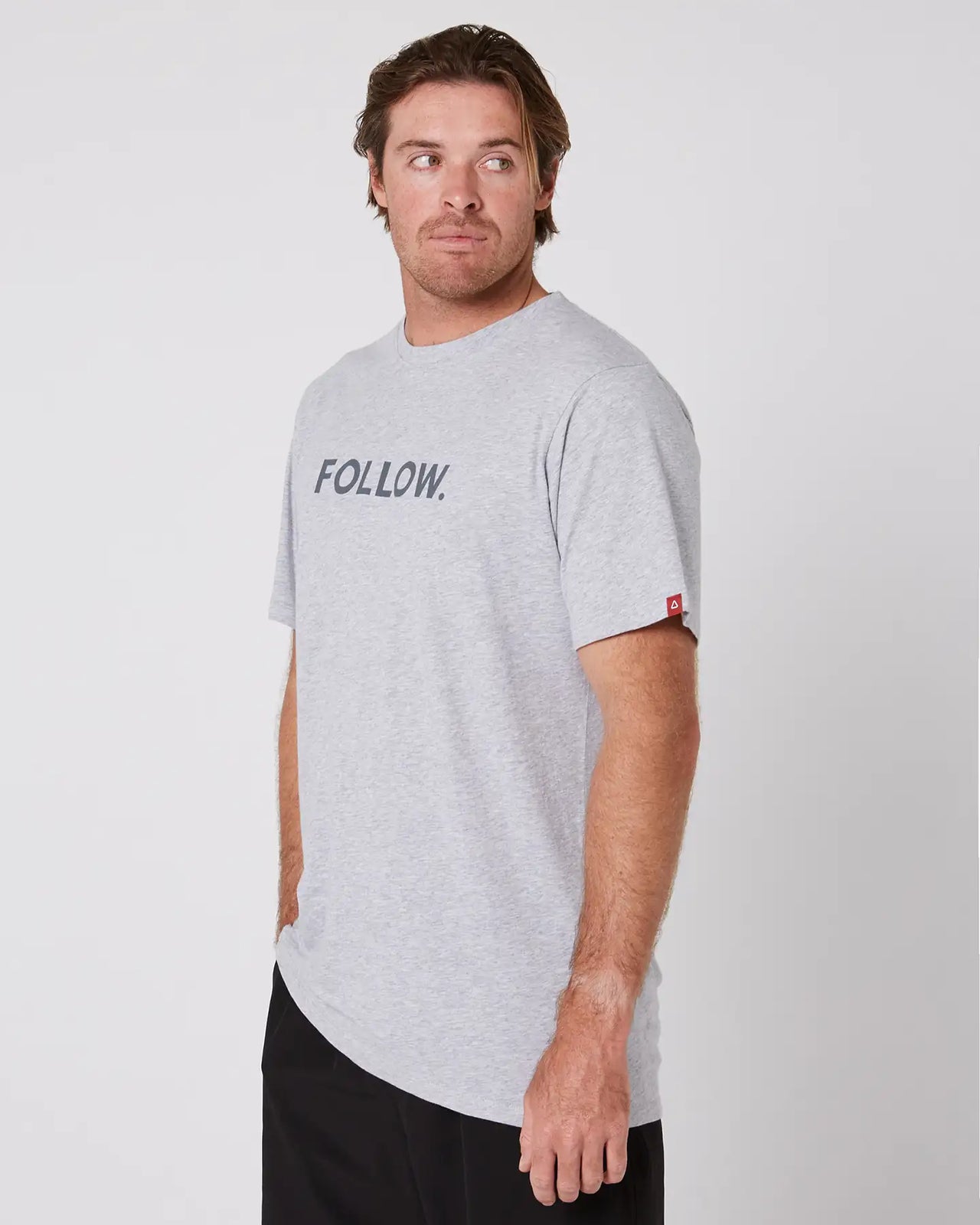 Follow Logo Tee | Grey Heather | LG