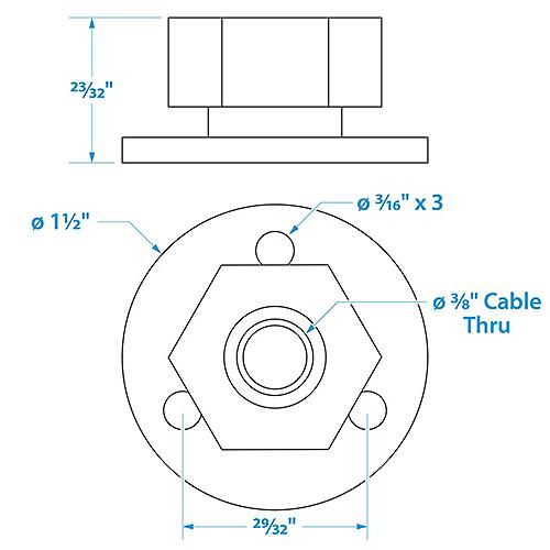 Seachoice Cable Outlet 3/8" Chrome 50-10031 | 25