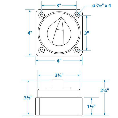 Seachoice Battery Switch 1, 2, All, Off 50-11531 | 26