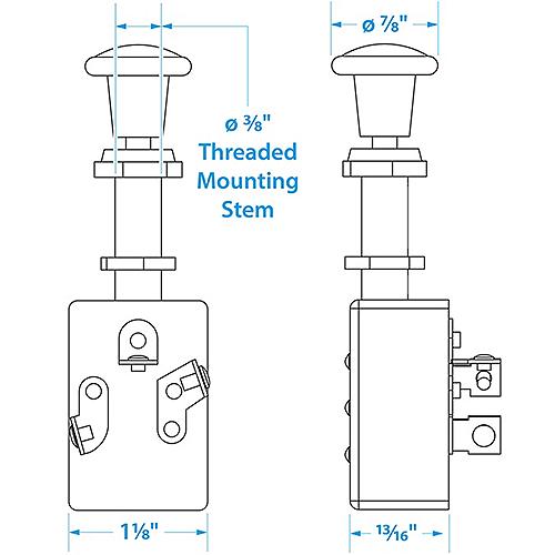 Seachoice 3 Position Push Pull Switch Off/On/On 50-11911 | 6