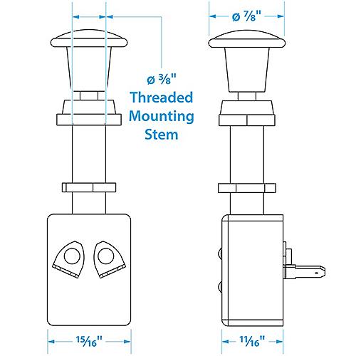 Seachoice 2 Position Push Pull Switch Off/On(Spade) 50-11931 | 6