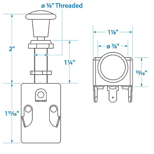 Seachoice Push Pull Switch 3-Position Off/On/On 50-11941 | 26