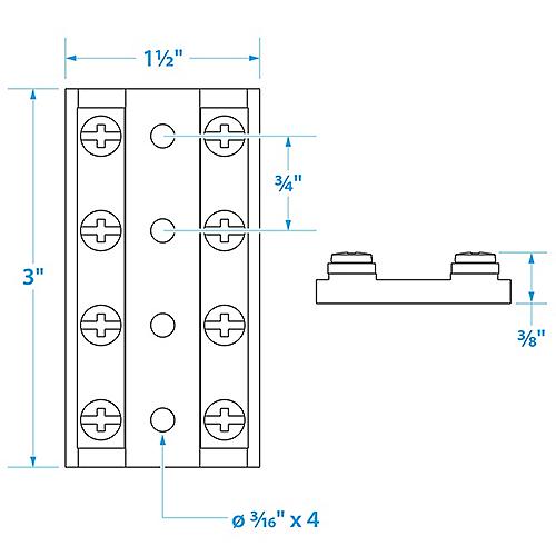Seachoice Terminal Block 4-Gang 50-13501 | 26