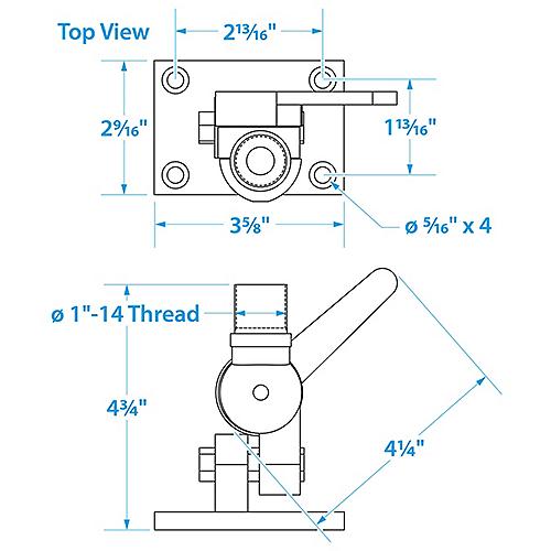Seachoice Antenna Ratchet Mnt White 50-19501 | 6