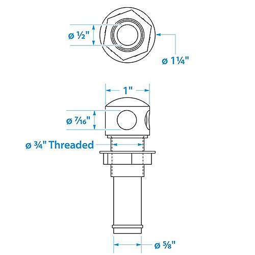 Seachoice Gas Tank Vent Chrome 50-23031 | 6