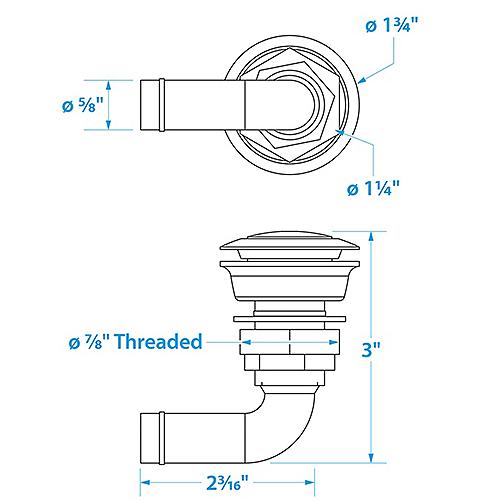 Seachoice Fuel Tank Vent 90deg 5/8" S/S 50-23061 | 6