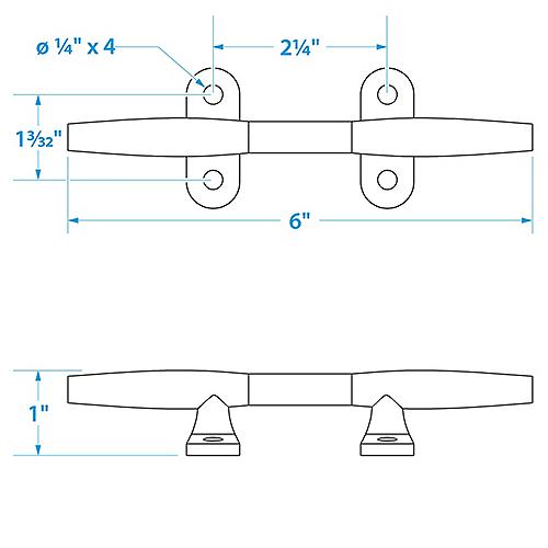 Seachoice Hollow Base Cleat 6" S/S Ea 50-30251 | 25