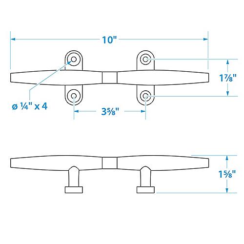 Seachoice Hollow Base Cleat 10" S/S 50-30271 | 6