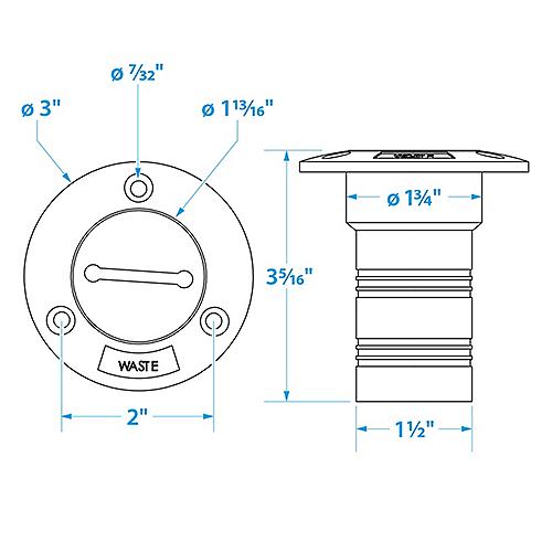 Seachoice Waste Deck Fill 1-1/2" S/S 50-32281 | 26