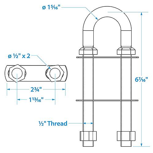 Seachoice Bow Eye U-Bolt 1/2" S/S 50-33641 | 26