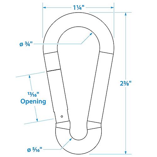 Seachoice Safety Spring Hook 1/4"x2-1/2" S/S 50-36851 | 6