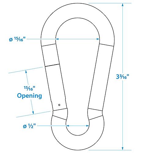 Seachoice Safety Spring Hook 5/16"x3-1/4" S/S 50-36861 | 26
