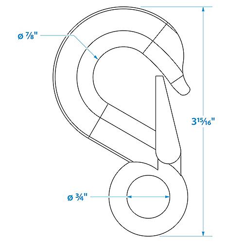 Seachoice Winch Hook 5/8"x3-7/8'' Steel 50-36981 | 6