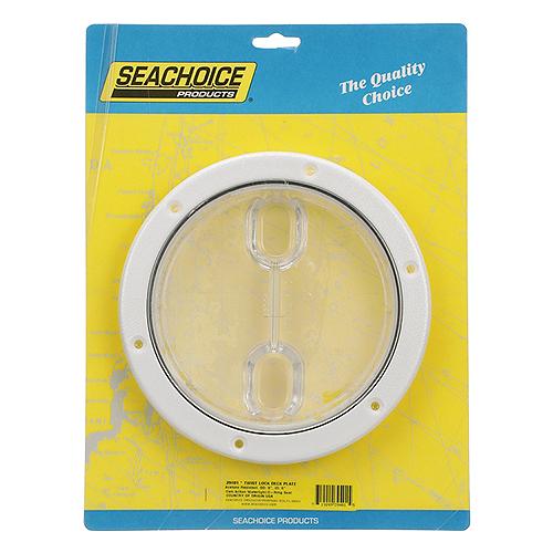 Seachoice Deck Plate Twist 'N' Lock 6" White w/Clear Insert 50-39401 | 25