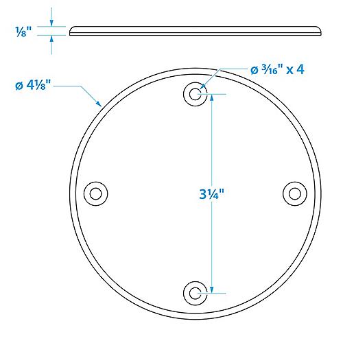 Seachoice Cover Plate 4-1/8" Arctic White 50-39621 | 26
