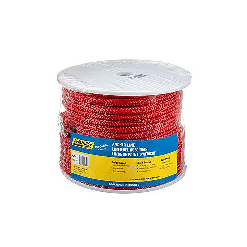 Seachoice Anchor Line Dbl Braided Nylon 1/2"x150ft Red 50-42261 | 25