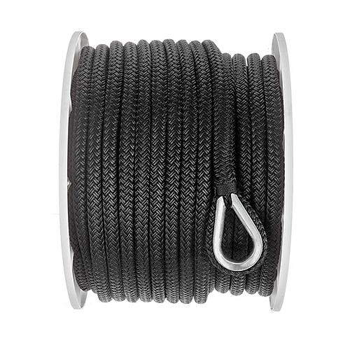 Seachoice Anchor Line Dbl Braided Nylon 1/2"x150ft Black 50-42281 | 25