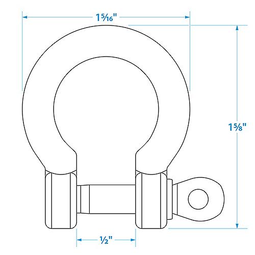 Seachoice Anchor Shackle 1/4" S/S Ea 50-43161 | 6