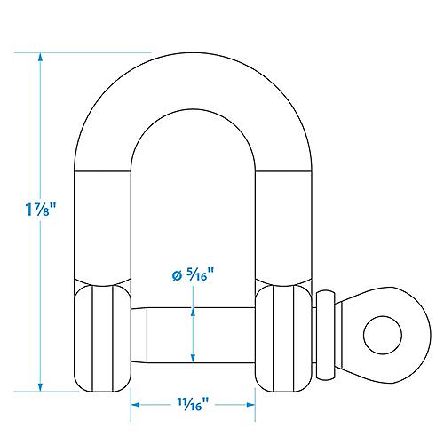 Seachoice Anchor D Shackle 5/16" S/S 50-44601 | 25