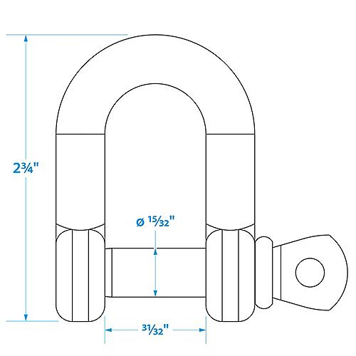 Seachoice Anchor D Shackle 1/2" S/S 50-44621 | 6