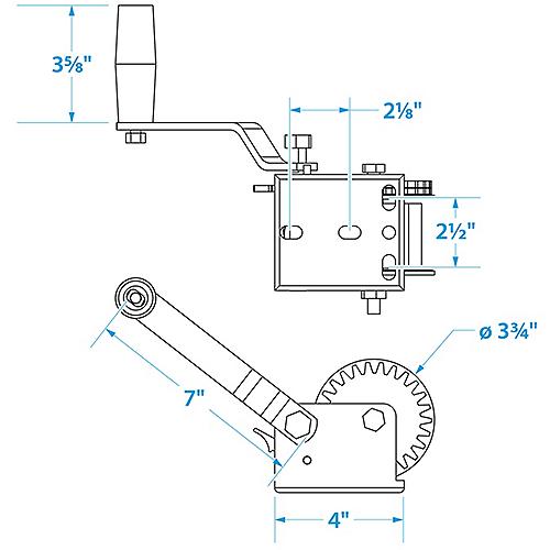 Seachoice Trailer Winch 800lb w/Strap 50-52131 | 6