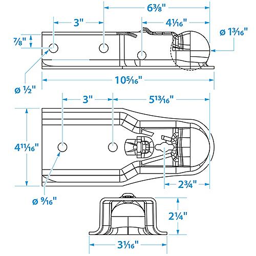 Seachoice Trailer Coupler 2" Ball Steel 50-52461 | 6