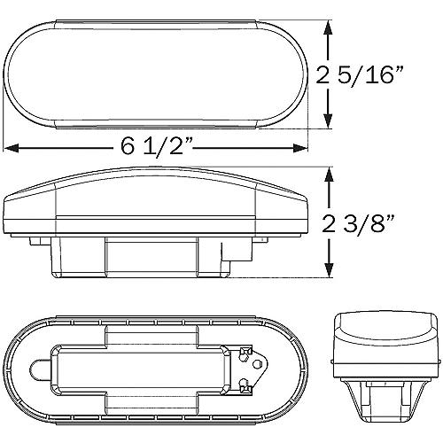 Seachoice Oval Stop/Tail Trailer Light 6" w/Grommet 50-52931 | 25