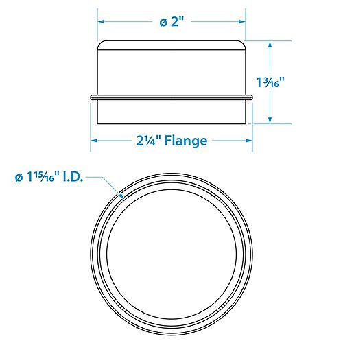 Seachoice Trailer Wheel Bearing Grease Cap 1.980" Pr 50-53631 | 26