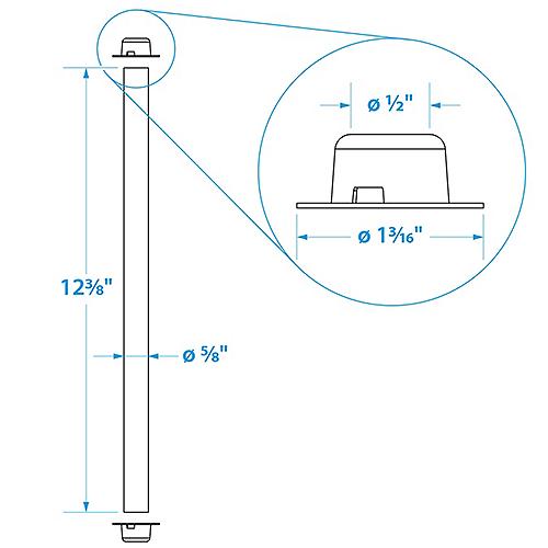 Seachoice Roller Shaft w/2 Pal Nuts 5/8"x11-3/8" 50-55791 | 6