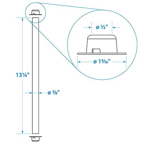 Seachoice Roller Shaft w/2 Pal Nuts 5/8"x13-3/8" 50-55811 | 6
