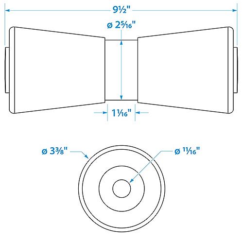 Seachoice Center Guide Keel Roller 10"x5/8" Black 50-56090 | 25