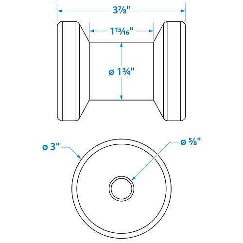 Seachoice Spool Roller 4"x5/8" Black 50-56150 | 26