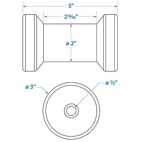 Seachoice Spool Roller 5"x1/2" Black 50-56180 | 26