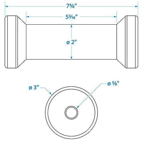 Seachoice Spool Roller 8"x5/8" Black 50-56210 | 26