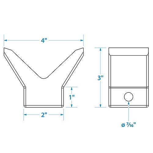 Seachoice Bow Stop Y-Style 2" Black 50-56250 | 25