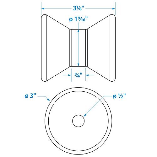 Seachoice Bow Stop 3"x1/2" Black 50-56300 | 25