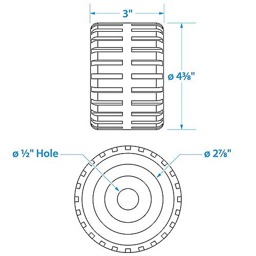 Seachoice Wobble Roller Ribbed 4-3/8"x3/4" Black 50-56330 | 6